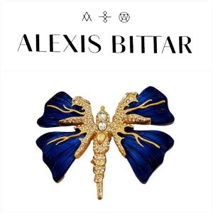 ALEXIS BITTAR SIGNED BLUE LUCITE DRAGON FLY BROOCH/PIN, NWOT